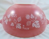 Vintage Pyrex Pink Gooseberry Cinderella Bowl 4 Qt. 444