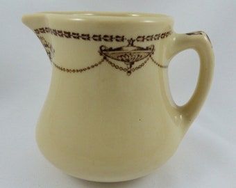 Sterling China Restaurant Ware Brown & Tan Swag and Urn Creamer 1964