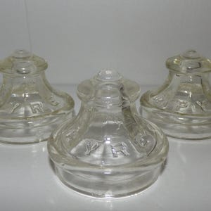 Lot of (3) Vintage PYREX Clear Percolator Coffee Pot Glass LID KNOBS 2" Fitter