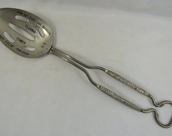 1940's Metal Slotted Spoon w/Bottle Opener Advertising FOULDS' Egg Noodles Pasta Macaroni