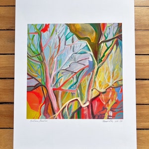 Print 9.5 x 9.5 in on white paper 16 x 12 signed and numbered. &quot;Mauve et or&quot; Reproduction of the oil work &quot;Mauve et or&quot;