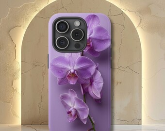 Lavender Orchid Phone Case, Realistic Flower Phone Case, iPhone 16 15 14 13 12 11 Pro Max 8 Plus X, Samsung Galaxy S23 S22 S20