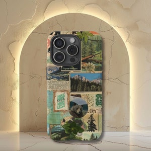Camping Granola Girl Collage Phone Case, Nature Themed, Girl Scout Gift, iPhone 16 15 14 13 12 11 Pro Max 8 Plus X, Samsung Galaxy S23 S22