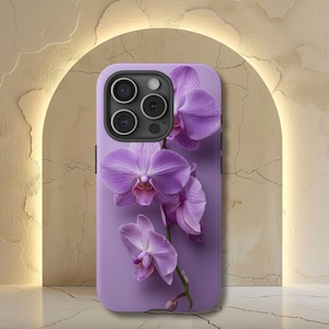 Lavender Orchid Phone Case, Realistic Flower Phone Case, iPhone 16 15 14 13 12 11 Pro Max 8 Plus X, Samsung Galaxy S23 S22 S20