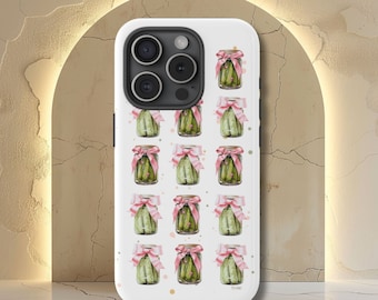 Etui na telefon z kolażem Coquette Pickle, urocze, eleganckie, zabytkowe etui na telefon z kolażem Pickle, w mojej erze Pickle, prezent Pickle