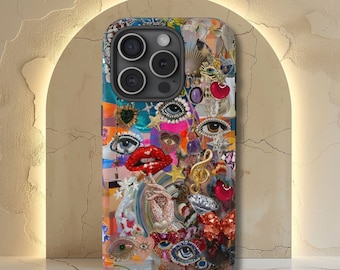 Mosaic Tile Vintage Charm Phone Case,Mosaic Art, iPhone 15 14 13 12 11 Pro Max 8 Plus X, Samsung Galaxy S23 S22 S20 Ultra