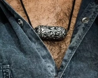 Antieke zilveren kralen Vintage kralen Tribal Sterling zilveren kralen medaillon geoxideerde hand gehamerd bloem kralen ketting kralen