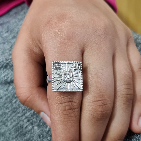 Buy swastik silver Ladies cz 925 Ring at Amazon.in
