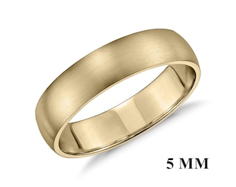 14k Vermeil Gold Matt Wedding Band, Matt Wedding Band Ring, Stacking Ring, Yellow Gold Wedding Ring, 2 Mm Wedding Band, Gift for Her Ring