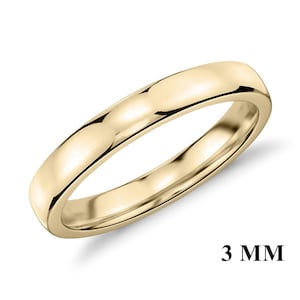 14k Vermeil White Gold Low Dome Wedding Band, Wedding Band Ring, Stacking Ring, White Gold Wedding Ring, 2 Mm Wedding Band, Gift for Her