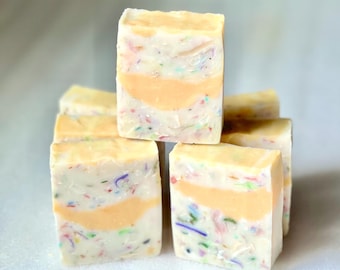 Handcrafted Confetti Cold Process Soap| Birthday Cake Soap| Artisan| Party Favors| Stocking Stuffers