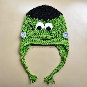 READY TO SHIP! Crochet Frankenstein Hat, Frankenstein Beanie Child, Frankenstein Costume, Frankenstein Halloween, Toddler Halloween Costume
