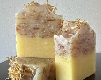 Handcrafted Calendula Soap: Artisan Cold Process Soap, Natural Skincare| Party Favors| Stocking Stuffer