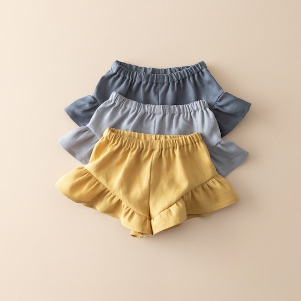 Ruffle Shorts PDF Sewing Pattern, Baby and Child, Girl's shorts sewing pattern, baby shorts sewing pattern, kids shorts sewing pattern
