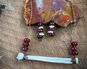 Bone Necklace and Earring Set