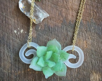 Succulent Pendant~ Glass speckled Echeveria