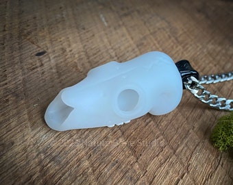 Doe Skull Pendant with black bail