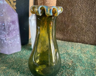 Blue/green Potion Bottle ruffled top
