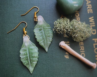 Glass Leaf Earrings