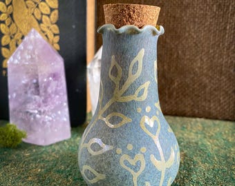 Heart Fern design Potion Bottle