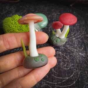 Fairy Garden Mushrooms Handmade Glass, aquarium or terrarium decor image 10