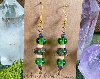 Green Beaded Earrings