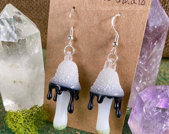 Ink Cap Mushroom Earrings