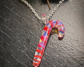 Glass Candy Cane necklace