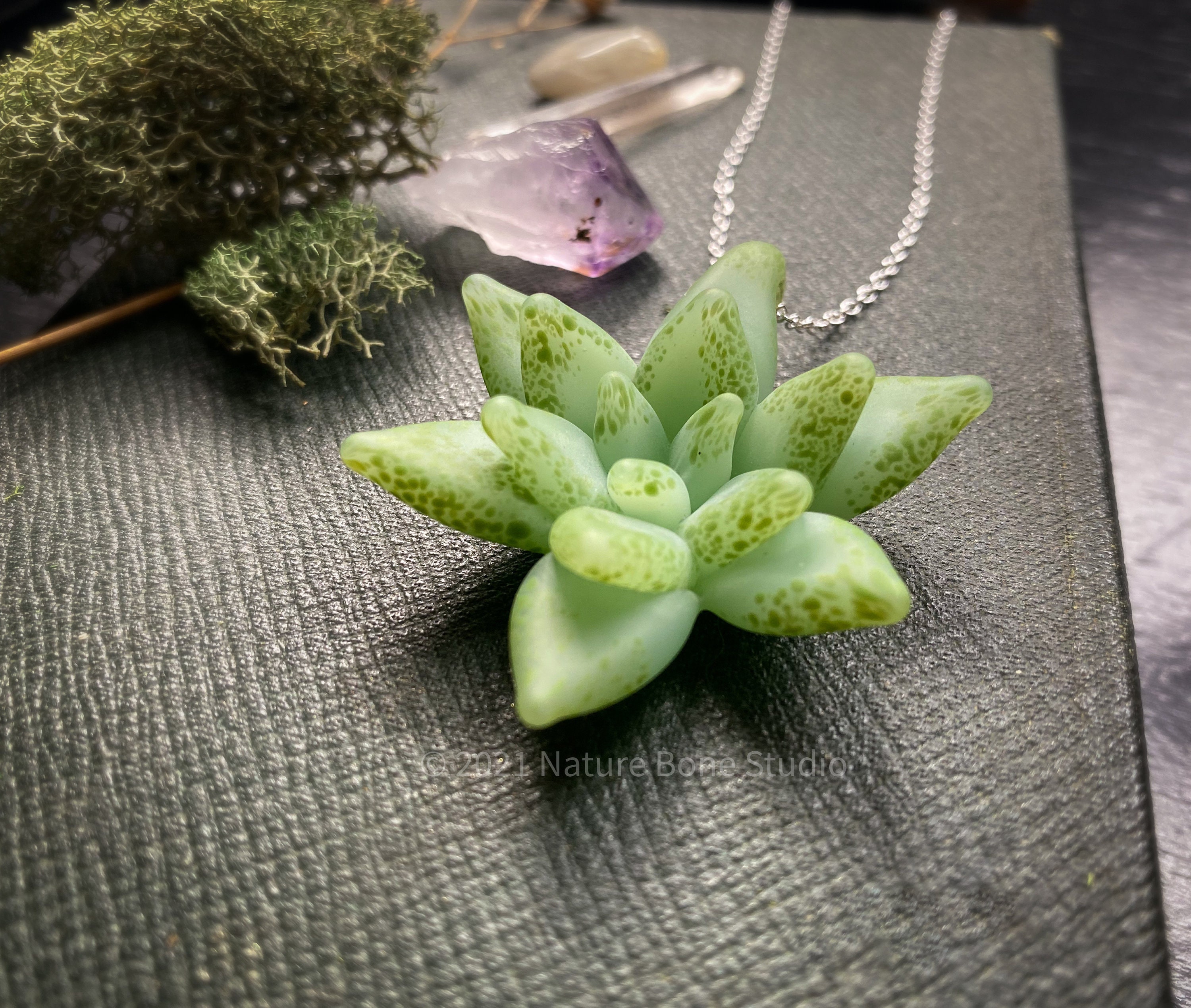 Succulent Pendant Handcrafted Glass Echeveria - Etsy