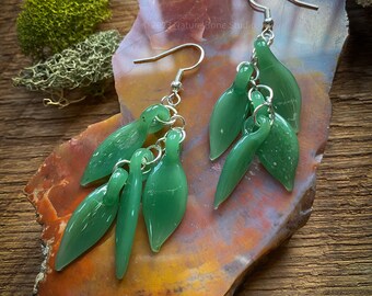 Cascading Leaves Earrings Silver