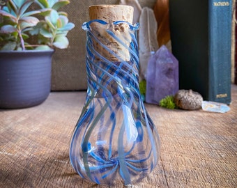 Blue Striped Potion Bottle