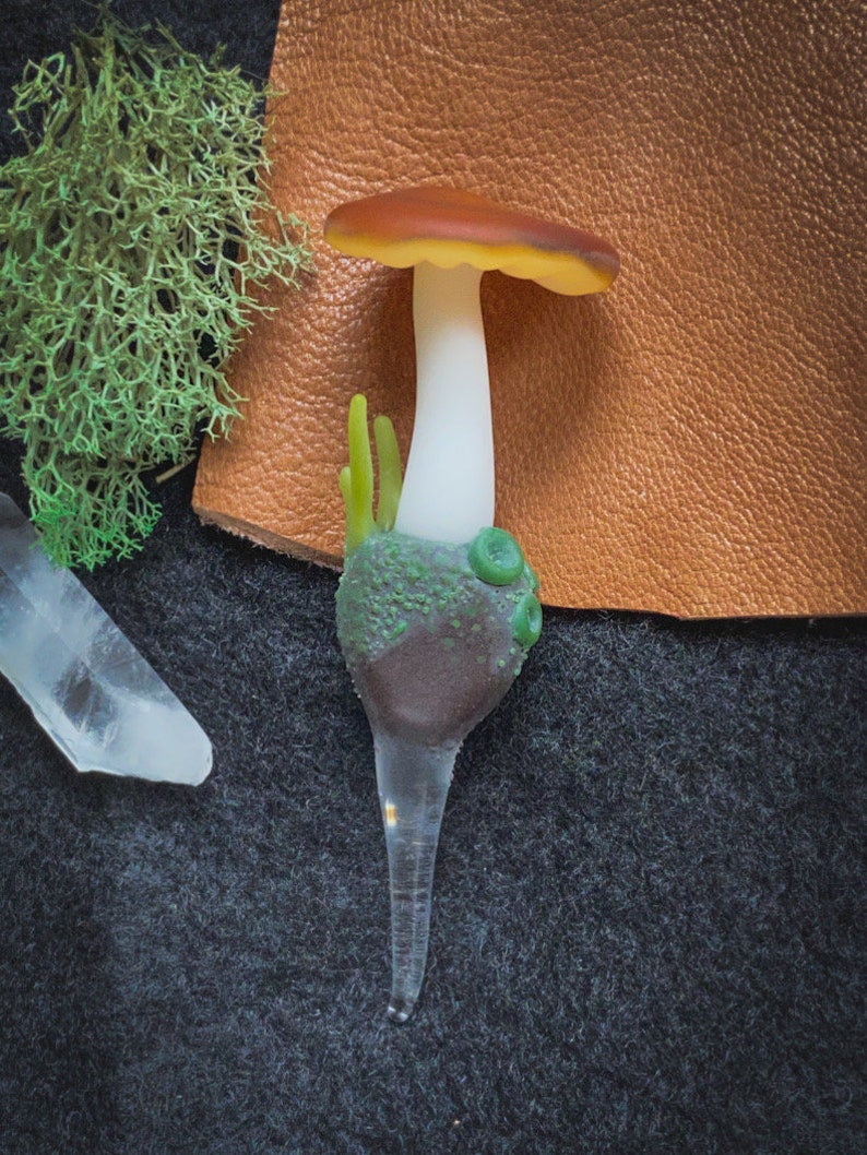 Fairy Garden Mushrooms Handmade Glass, aquarium or terrarium decor image 6