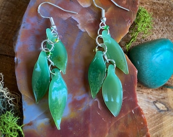 Cascading Leaves Earrings Silver