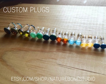 Glass Plugs/Gauges for Ears, Custom Made