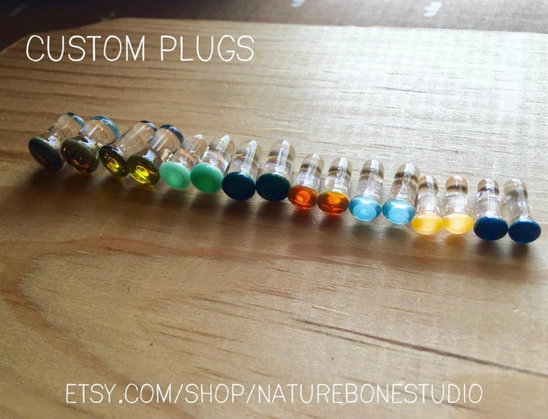 Glass Plugs/Gauges for Ears, Custom Made image 1