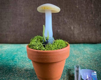 Yellow Mushroom plant stake