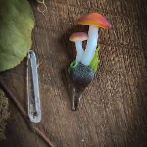 Fairy Garden Mushrooms Handmade Glass, aquarium or terrarium decor image 7