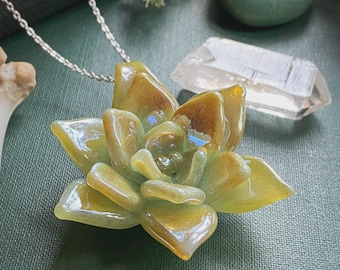 Succulent Pendant Silver Fumed