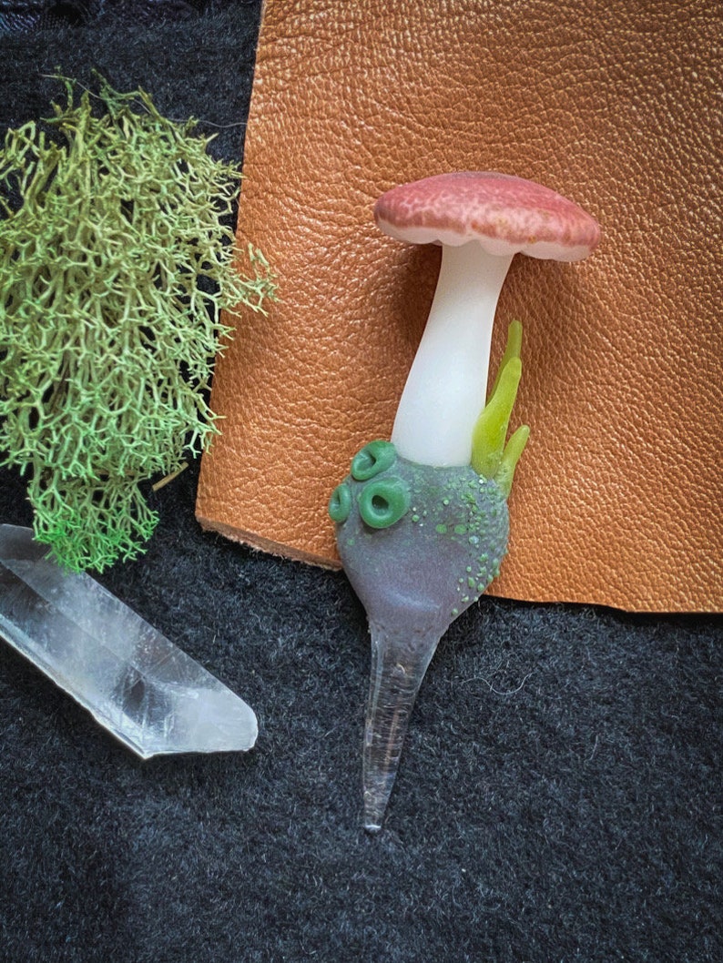 Fairy Garden Mushrooms Handmade Glass, aquarium or terrarium decor image 8