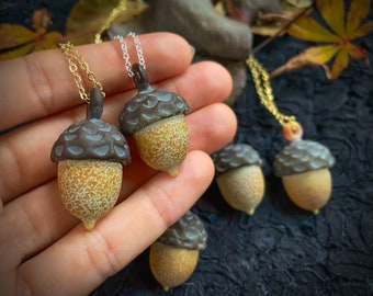 Glass Acorn Necklace