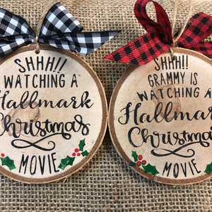 Hallmark Christmas Movie Ornaments Hand Painted Personalized Made in the USA Gift bag and tag Free shipping Choose Ribbon