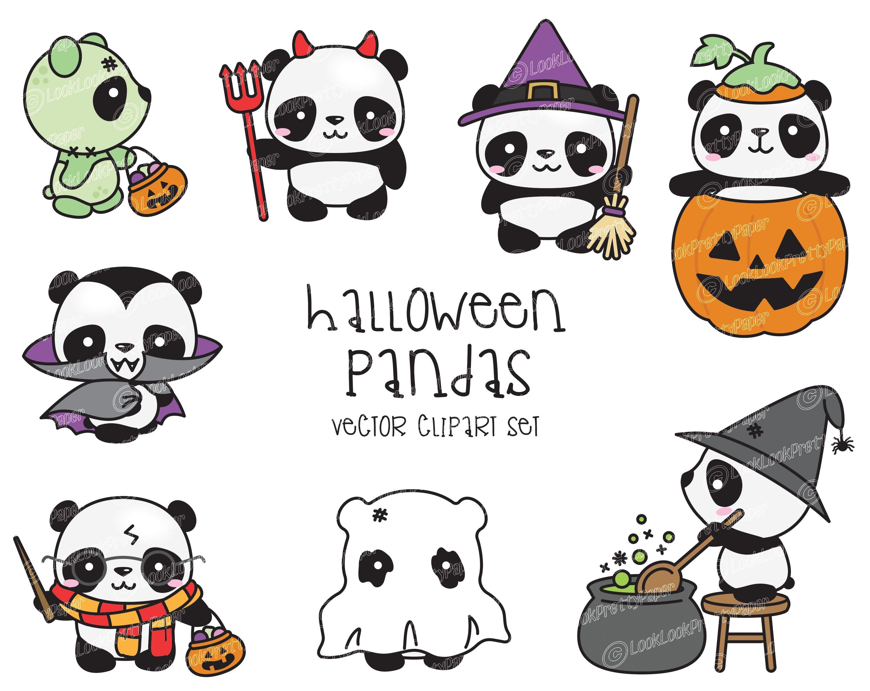 Premium Vector Clipart - Kawaii Panda - Cute Pandas Planner Addict Clipart  - Panda Loves Planning - Instant Download - Kawaii Clipart