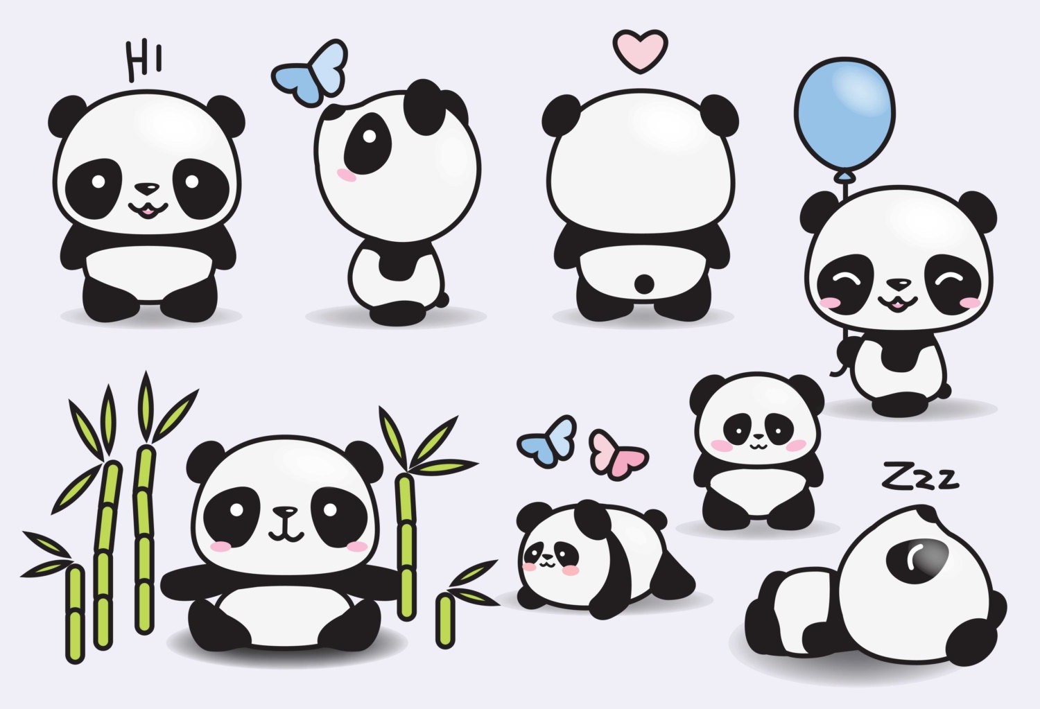 Premium Vector Clipart - Kawaii Panda - Cute Panda Social Distancing  Clipart - Pandas Lockdown - Instant Download - Kawaii Clipart