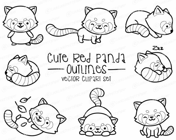 Premium Vector Clipart - Kawaii Panda - Cute Pandas Planner Addict Clipart  - Panda Loves Planning - Instant Download - Kawaii Clipart