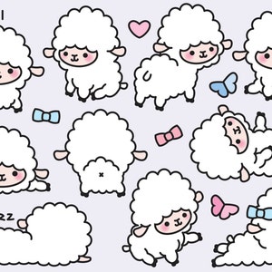 Premium Vector Clipart Kawaii Lambs Cute Lamb Clipart Set High Quality Vectors Instant Download Kawaii Clipart Kawaii Sheep image 2