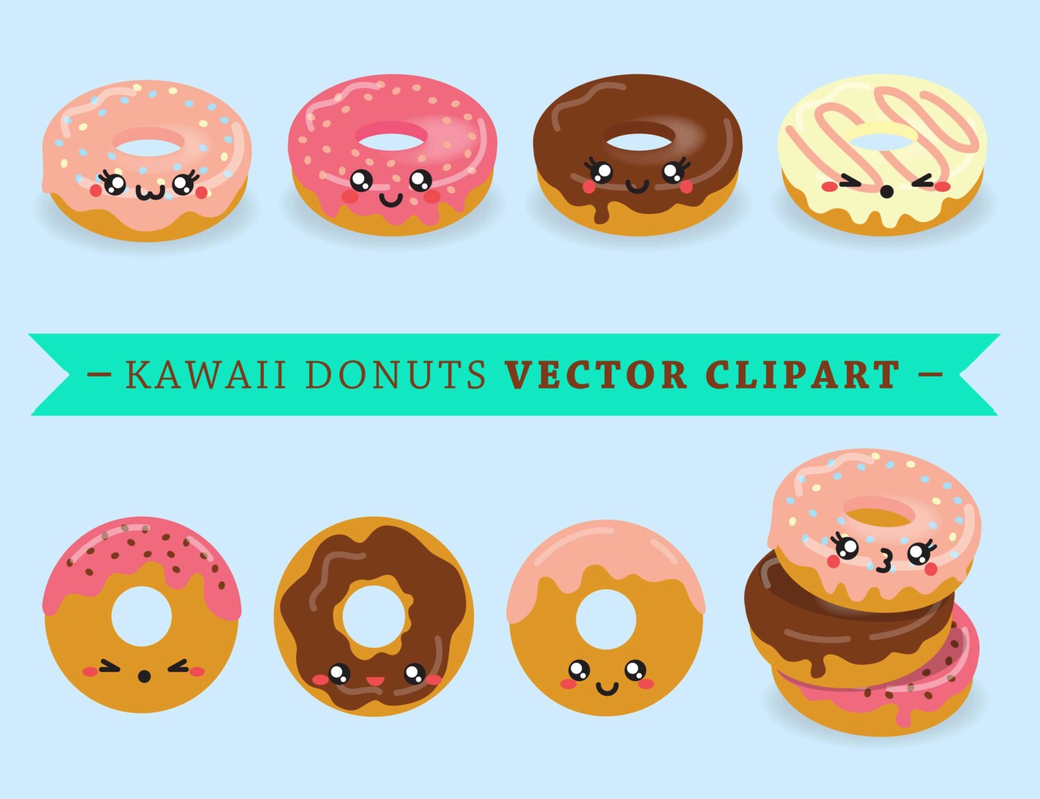 desenho kawaii donuts - Como Fazer Artesanatos