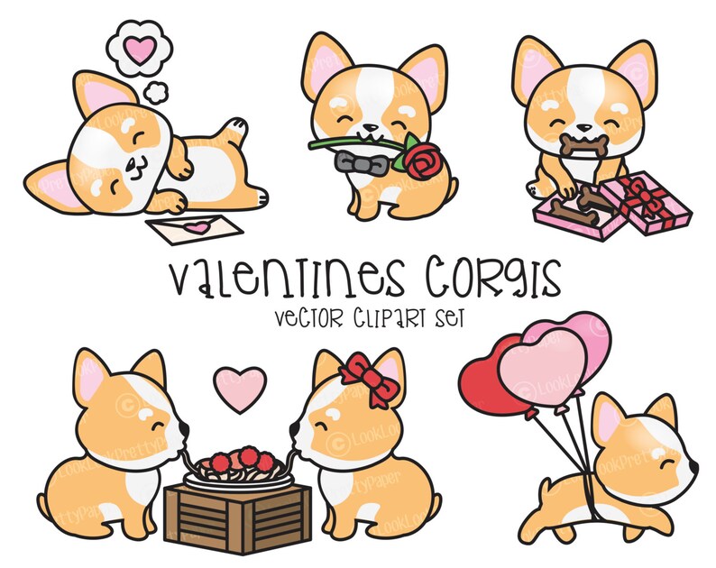 Premium Vector Clipart Kawaii Valentines Valentines Etsy
