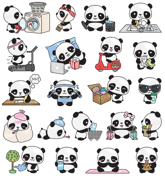 Premium Vector, Cute panda good posing