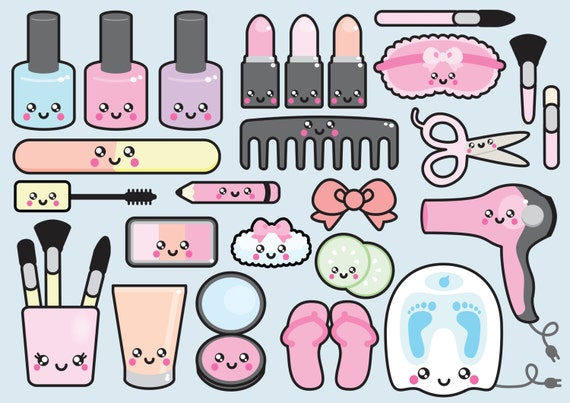 Premium Vector  Cute card template with kawaii pink lipstick, woman stuff  or girls accessory