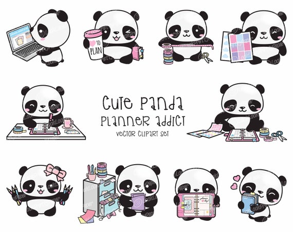 Mini Kits - Kawaii Panda - planner stickers